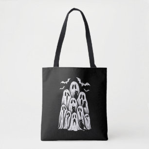 Halloween Ghost Cats Lover Fall Spooky Season Tote Bag