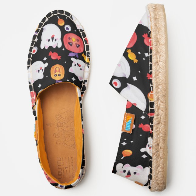 halloween ghost cats pumpkin candy spooky cute espadrilles (Side)
