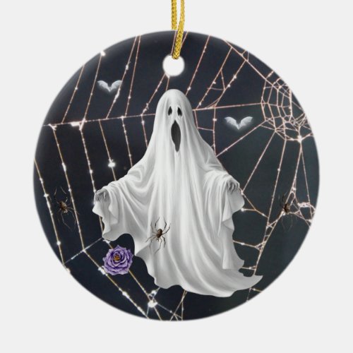 Halloween Ghost Ceramic Ornament