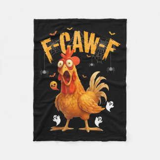 Halloween Ghost Chicken F-caw-f Fleece Blanket