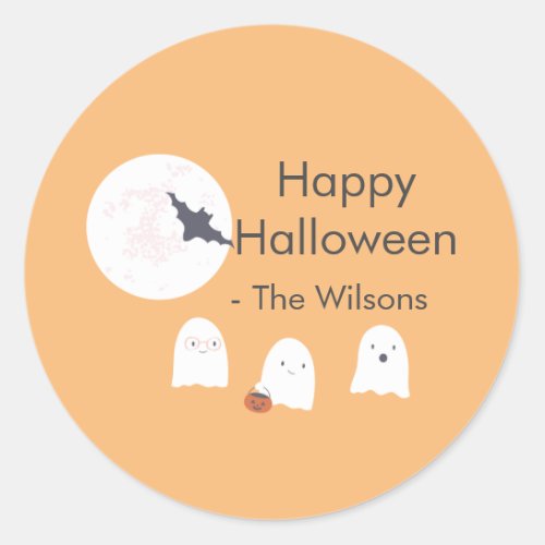 Halloween Ghost Classic Round Sticker