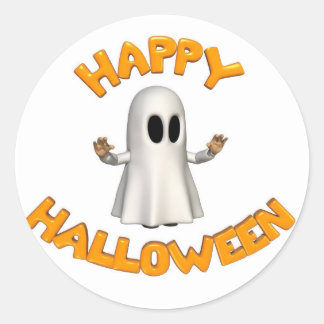 Halloween ghost classic round sticker