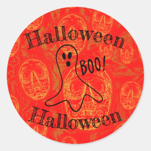 Halloween _Ghost Classic Round Sticker