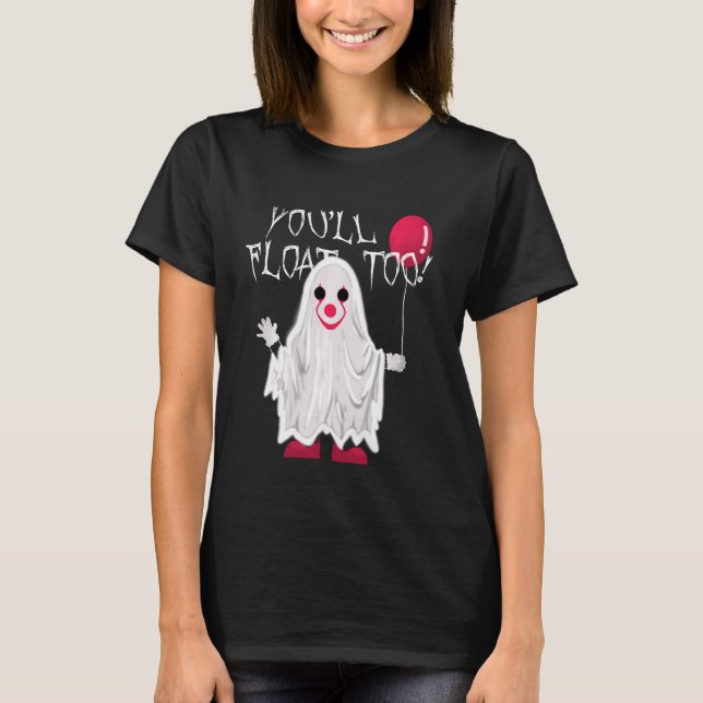 Halloween Ghost Clown Costume Balloon Horror T Shi T-Shirt (Front)