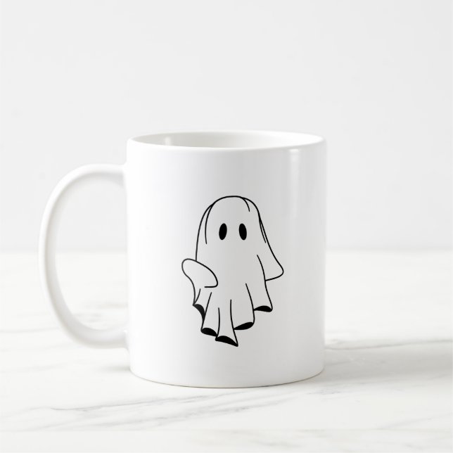 Halloween Ghost Coffee Mug 11oz Fixed Design (Left)