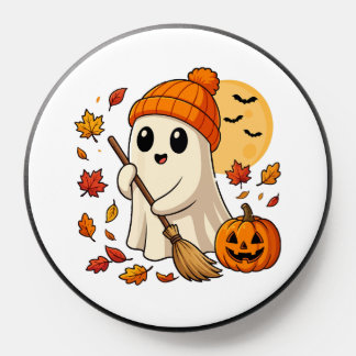 Halloween Ghost Coffee Pumpkin Spooky Season Women PopSocket