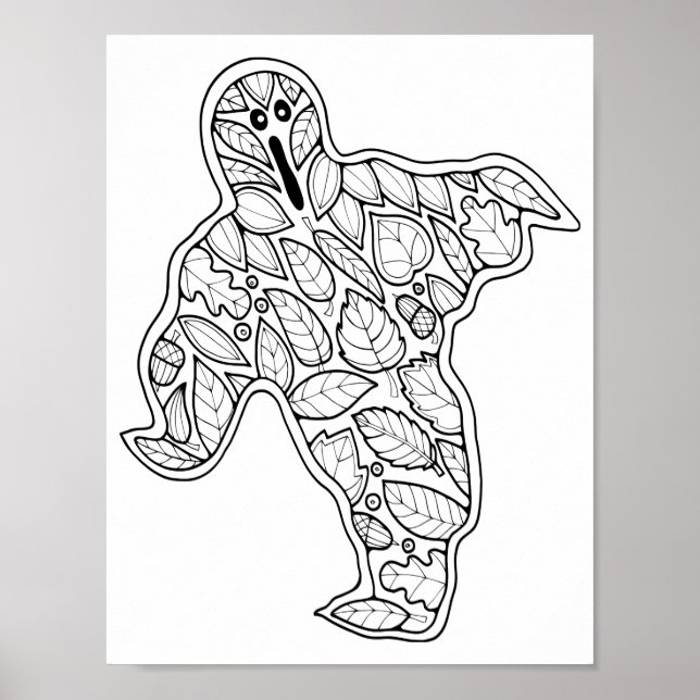 Halloween Ghost Coloring Page Art Poster (Front)