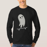 Halloween ghost costume Skateboard Lazy Halloween  T-Shirt