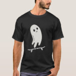 Halloween ghost costume Skateboard Lazy Halloween  T-Shirt