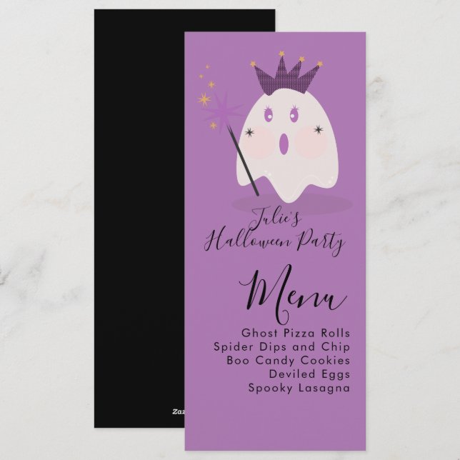 Halloween Ghost Cute Ghoul Costume Party  Menu (Front/Back)