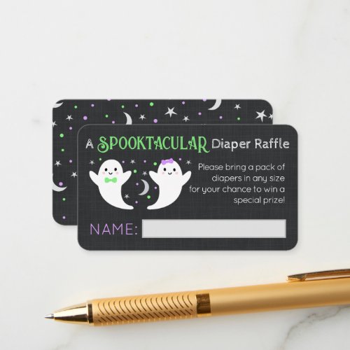 Halloween ghost diaper raffle enclosure card