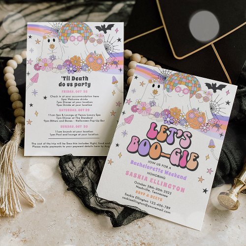 Halloween Ghost Disco Bachelorette Lets BOO_gie  Invitation