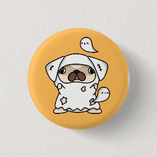 Halloween Ghost Dog Button