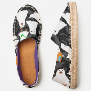 halloween ghost dog cat black espadrilles