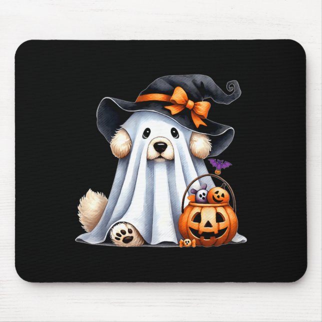 Halloween Ghost Dog Mouse Pad (Front)