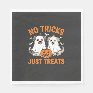 Halloween Ghost Dogs No Tricks Just Treats Design_ Napkins