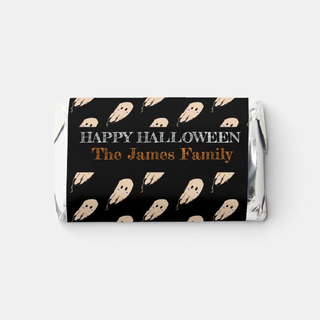 Halloween Ghost Doodle Hand Drawn Patterned Hershey's Miniatures (Front)