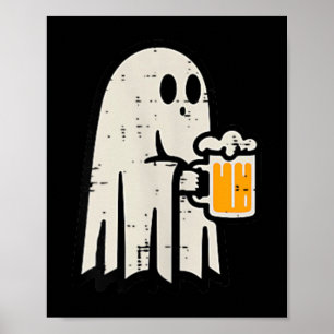 Halloween Ghost Drink Funny Lazy Costume Party Dad Poster