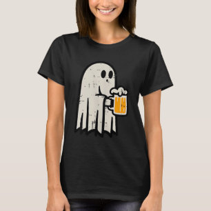 Halloween Ghost Drink Funny Lazy Costume Party Dad T-Shirt