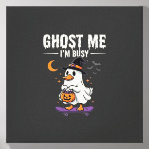 Halloween Ghost Duck Skateboard Design_1 Canvas Photo Tile