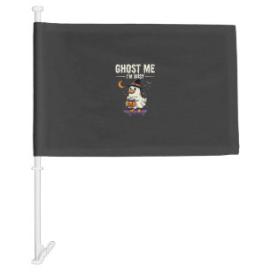 Halloween Ghost Duck Skateboard Design_1 Car Flag