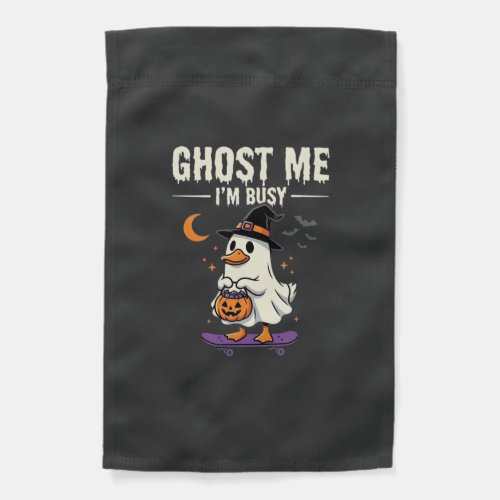 Halloween Ghost Duck Skateboard Design_1 Garden Flag