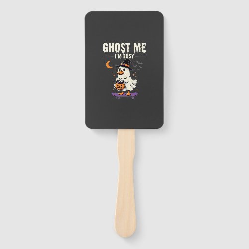 Halloween Ghost Duck Skateboard Design_1 Hand Fan