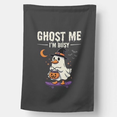 Halloween Ghost Duck Skateboard Design_1 House Flag