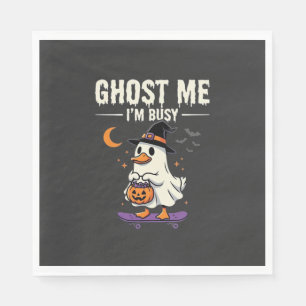 Halloween Ghost Duck Skateboard Design_1 Napkins