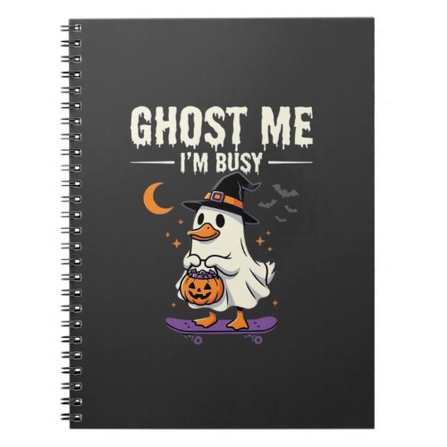 Halloween Ghost Duck Skateboard Design_1 Notebook