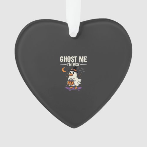 Halloween Ghost Duck Skateboard Design_1 Ornament