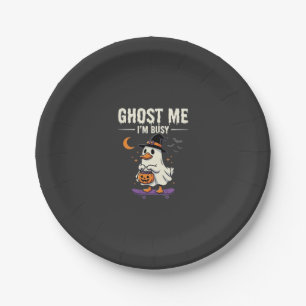 Halloween Ghost Duck Skateboard Design_1 Paper Plates