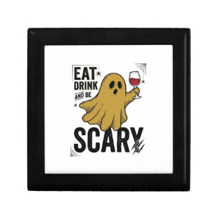 Halloween Ghost Eat Drink And Be Scary Vintage_1 Gift Box