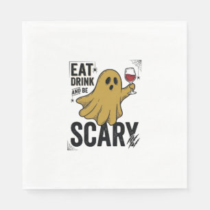 Halloween Ghost Eat Drink And Be Scary Vintage_1 Napkins