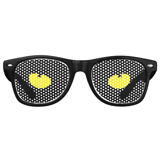 Halloween ghost eyes black yellow Scary costume Retro Sunglasses (Front)