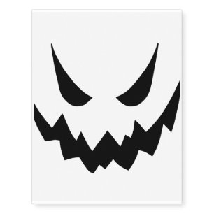 Halloween Ghost Face Cartoon Illustration01 Temporary Tattoos
