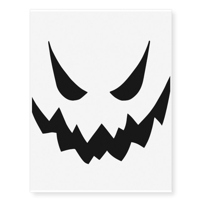 Halloween Ghost Face Cartoon Illustration01 Temporary Tattoos (Front)