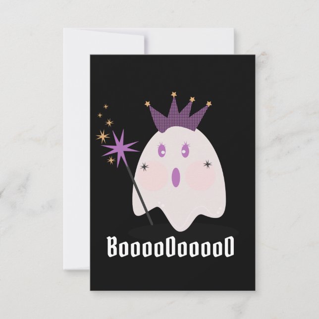 Halloween Ghost Fancy Princess Boooooooo Card (Front)