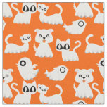 halloween ghost ferret dog orange fabric