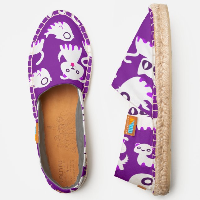 halloween ghost ferret dog purple  espadrilles (Side)
