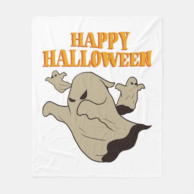 Halloween -Ghost Fleece Blanket (Front)