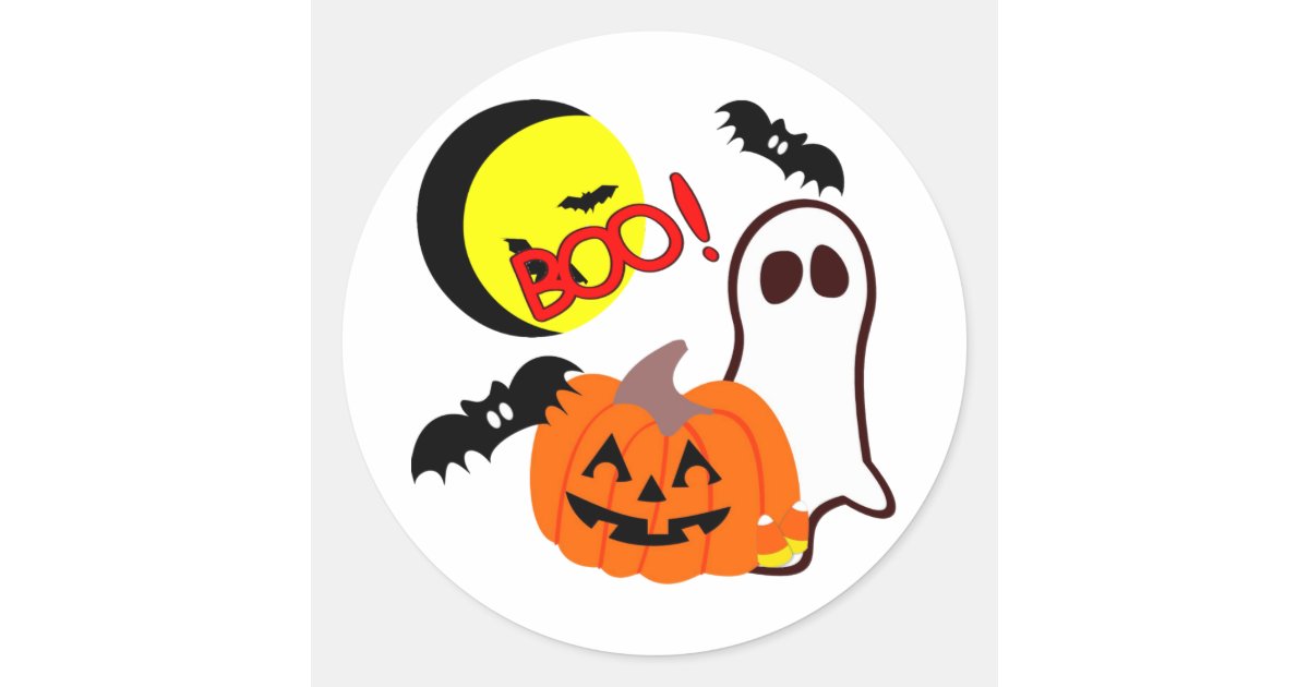 Halloween Ghost Friends Classic Round Sticker | Zazzle