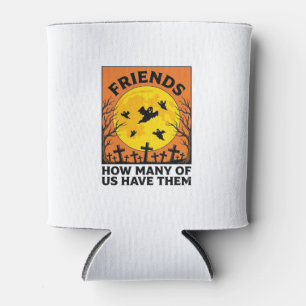 Halloween Ghost Friends Funny Vintage Horror_1 Can Cooler