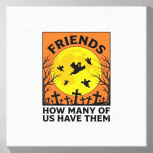 Halloween Ghost Friends Funny Vintage Horror_1 Canvas Photo Tile
