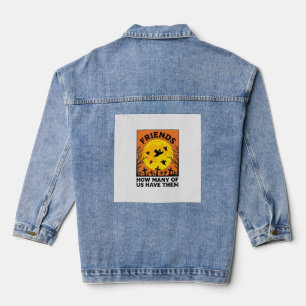 Halloween Ghost Friends Funny Vintage Horror_1 Denim Jacket