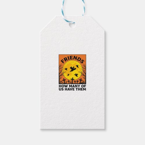 Halloween Ghost Friends Funny Vintage Horror_1 Gift Tags