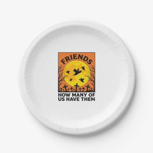 Halloween Ghost Friends Funny Vintage Horror_1 Paper Plates