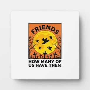 Halloween Ghost Friends Funny Vintage Horror_1 Plaque