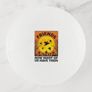 Halloween Ghost Friends Funny Vintage Horror_1 Trinket Tray