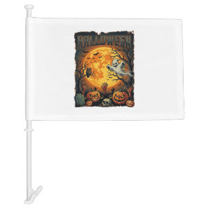 Halloween Ghost Full Moon Jack Lanterns Zombie Han Car Flag